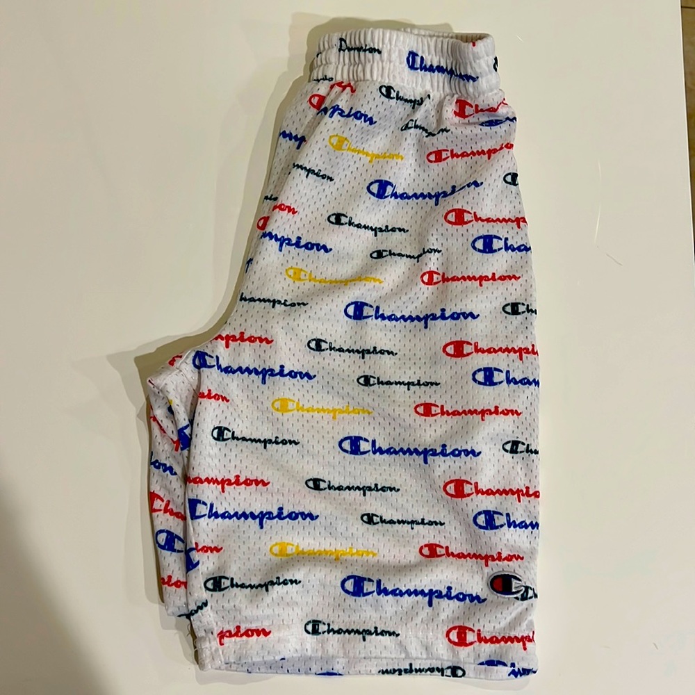 Champion logo shorts size large (Y)